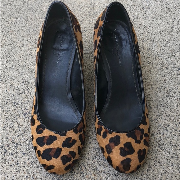 wedge heels in leopard calf hair - Picture 3 of 3